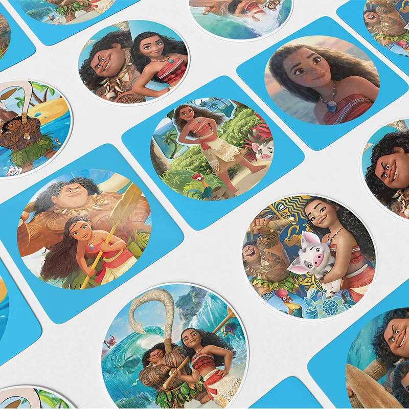 Disney Moana Round Stickers Water Bottles Stickers Label for Luggage Laptop Trendy Sticker Kids Birthday Party Supply Gift Decor