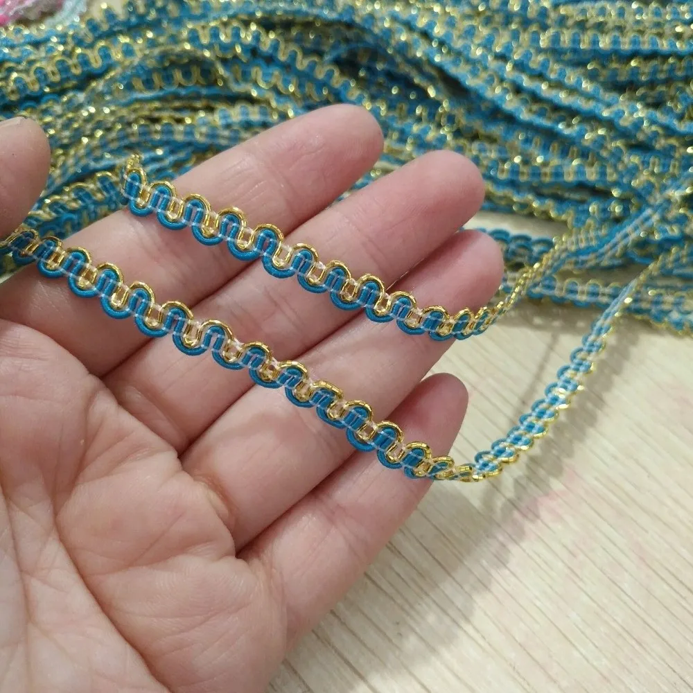 Elegant Gold & Silver Shiny Edge S-Shape Lace Trim - 23M x 5mm