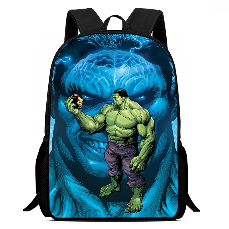 Nylon Backpack with The Hulks Print School Bag for Boys Girls Children Backpack with Cartoon Hero Patten Softback and Durable 2