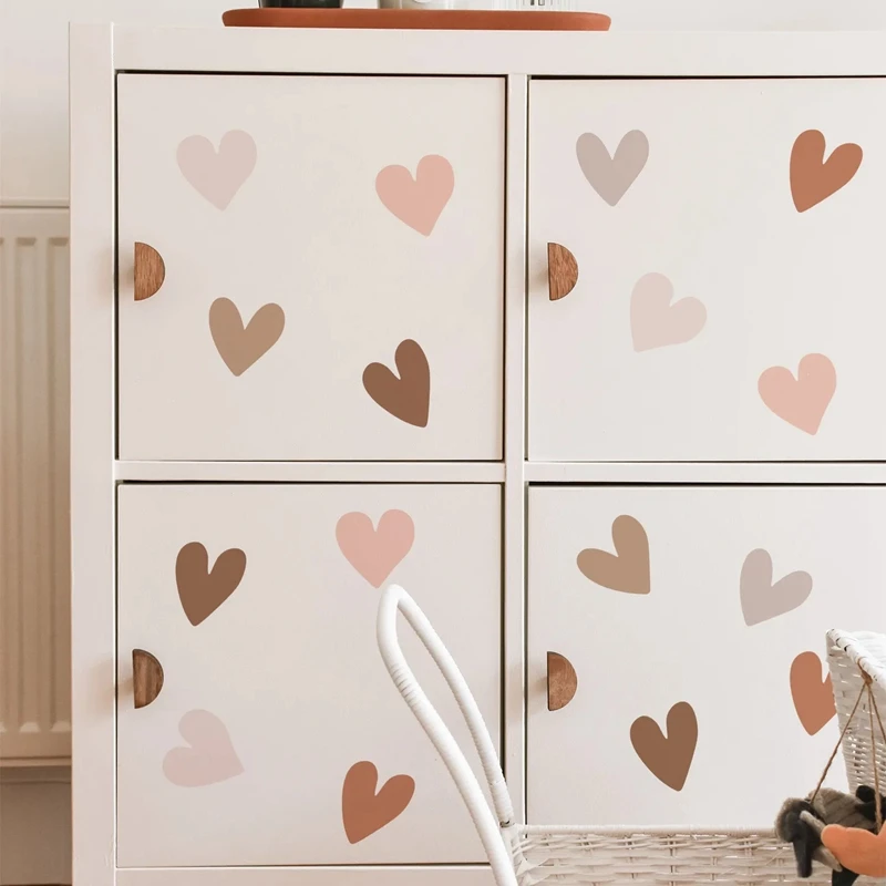 36Pcs Boho Hearts Wall Stickers For Home Living Room Children Girl Boy Bedroom Decoration Baby Nursery DIY Art Decals Wallpaper