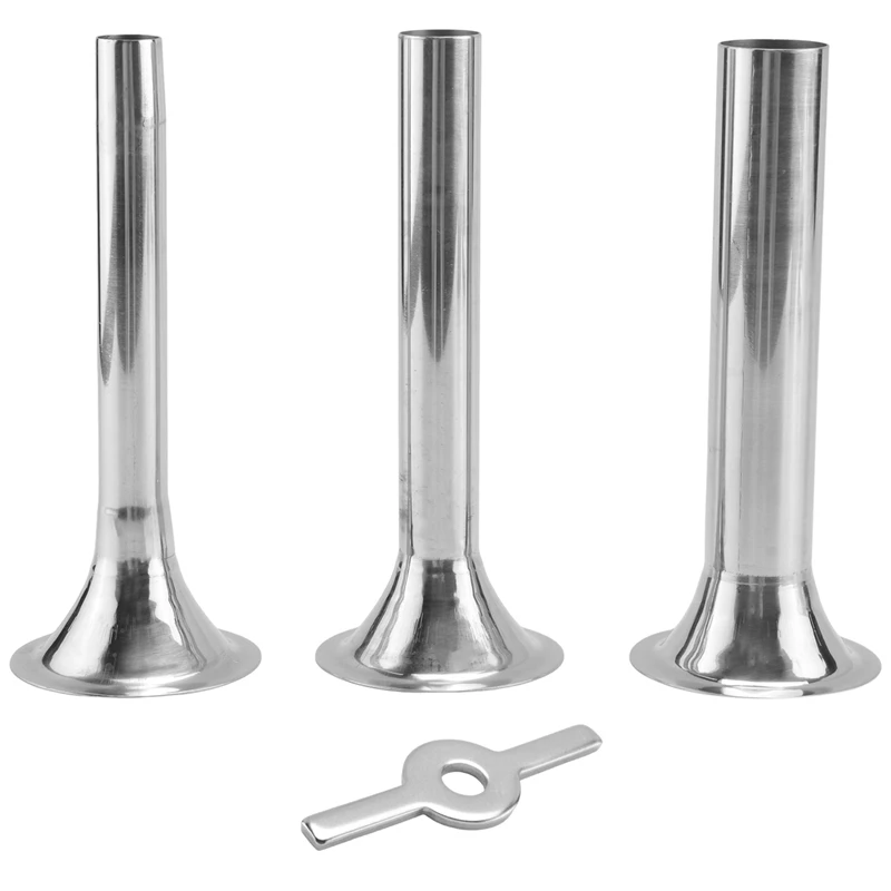 4Pcs Stainless Steel Sausage Stuffer Filling Tubes Funnels Nozzles Spare Parts For Sausage Maker 1.2/1.9/3.2Cm