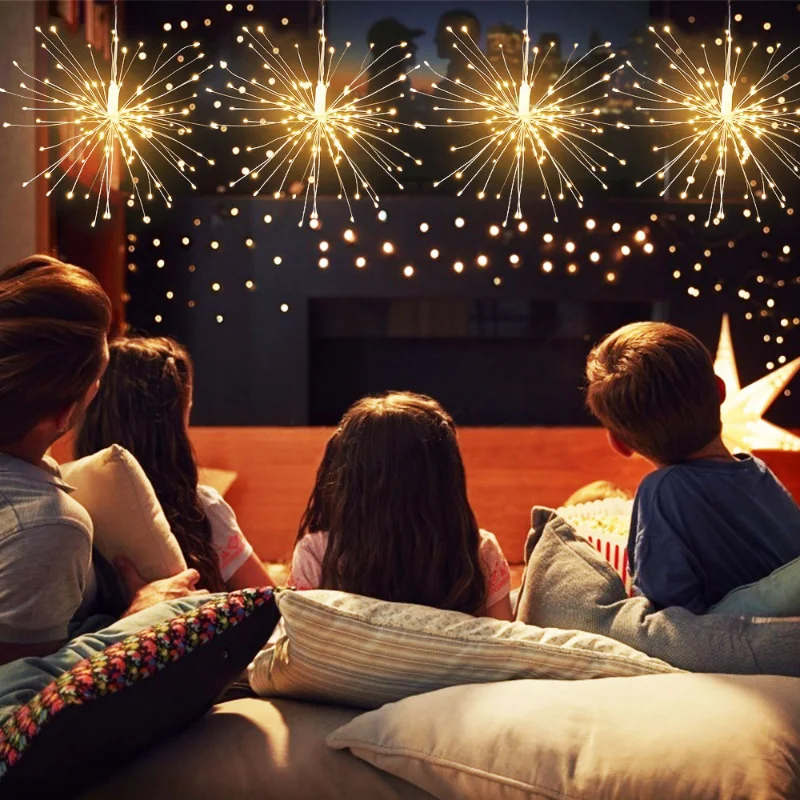 LED Explosion Star Copper Wire Light Colorful Light String Light Firework Light Dandelion Light Christmas Decor Light String New 2