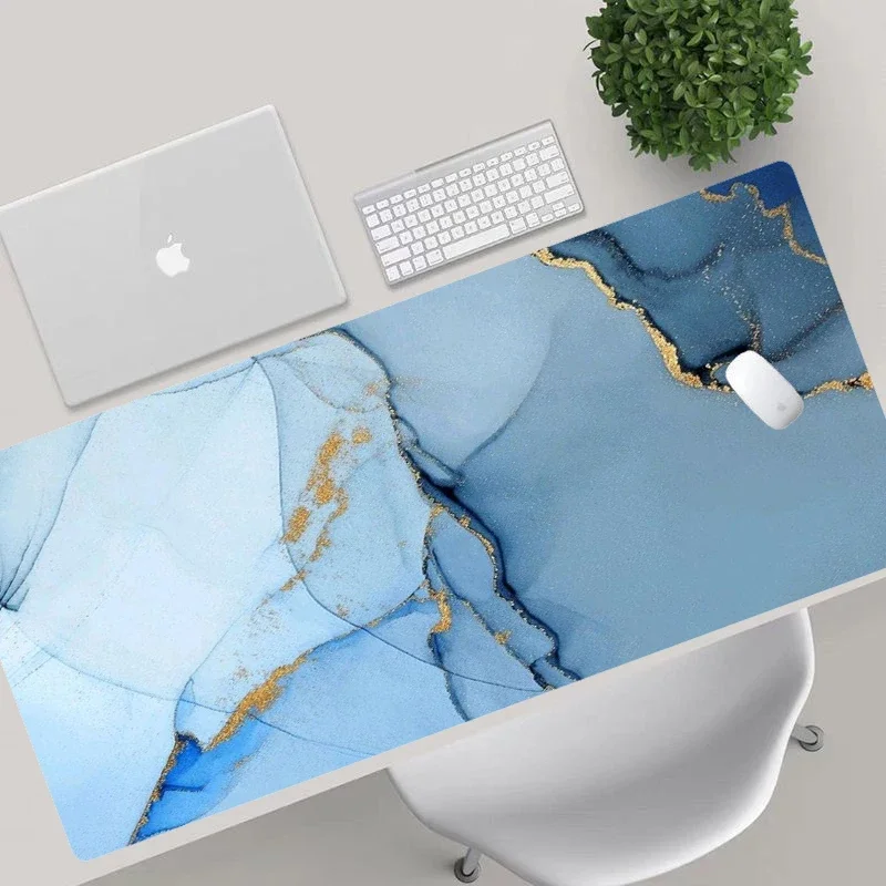 Luxurious Rose Gold Marble Texture Large Desk Mat - Premium Soft Rubber Gaming Mouse Pad and Keyboard Surface