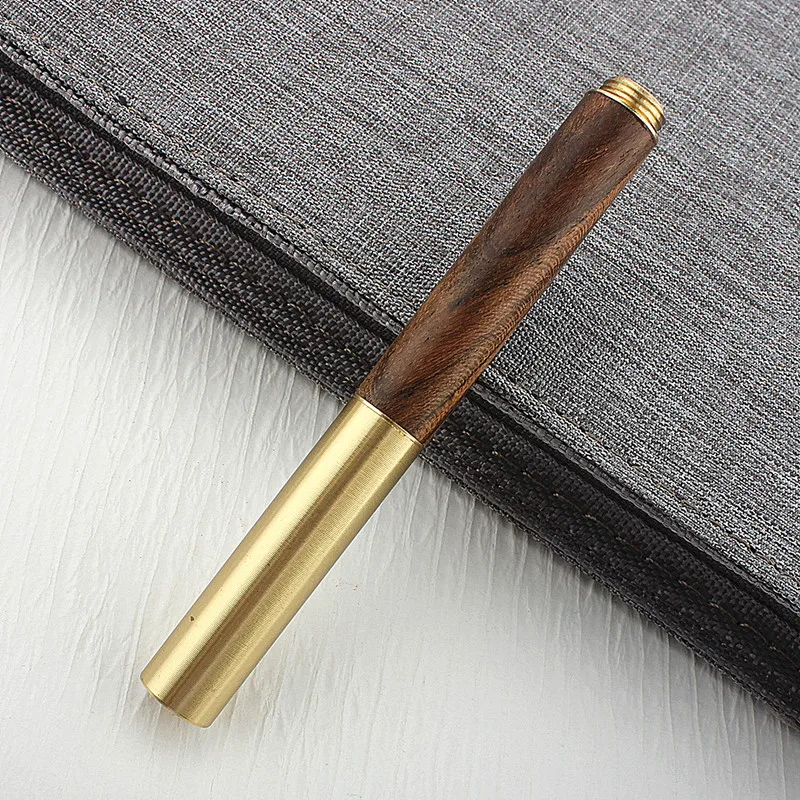 Luxury Wood Fountain Pen Bronze Wooden Spin Style Office School Supplies Writing Ink Pens New bronze wood