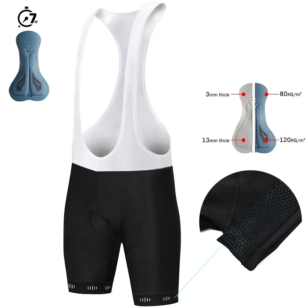 Cycling Bib Shorts Reflective Summer Breathable Quick Dry Bicycle Shorts Mountain Bike Black Riding