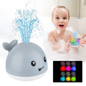 Baby Light Up Bath Toys Whale Automatic Sprinkler Bathtub Toys Pool Bathroom Shower Bath Toys for Toddlers Infant Kids Boy Gift 1