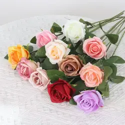 Set of Realistic Artificial Red Roses for Romantic Home and Event Decoration (Mixed color)