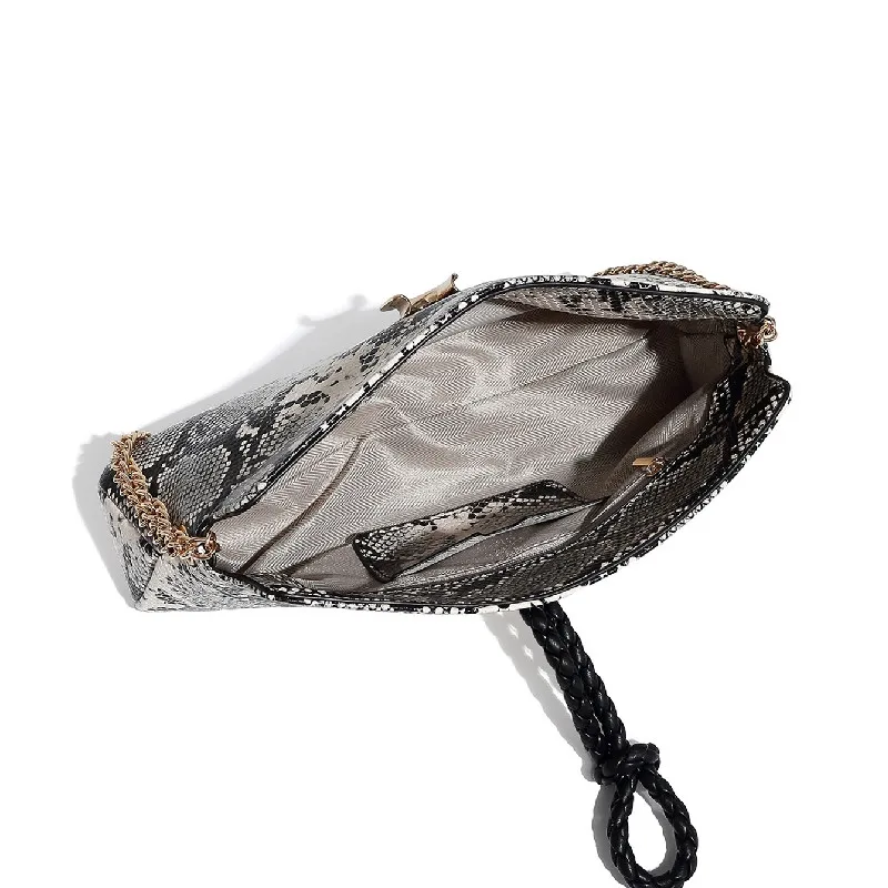 Designer Purses and Handbags Envelope Evening Clutch Crossbody Bag Vegan Leather Serpentine Pattern Shoulder Bag for Women