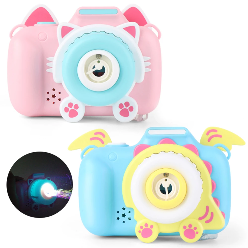 Fun Bubble Machine Electric Bubbles Camera Toy With Lighting Music Sound Control Outdoor Bubbles Machine Toys For Children Gifts