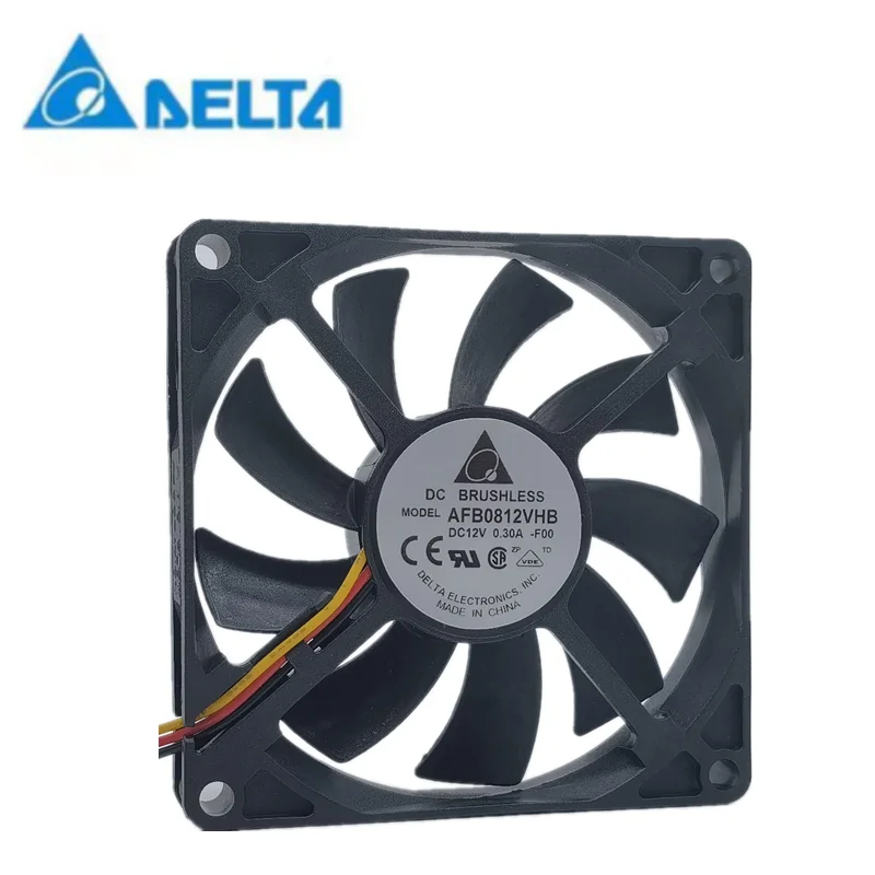 New delta AFB0812VHB 12V 0.30a 8015 8cm chassis CPU temperature control cooling fan new delta afb0712m 7025 12v 0 18a 7cm speed measurement cpu power supply chassis fan