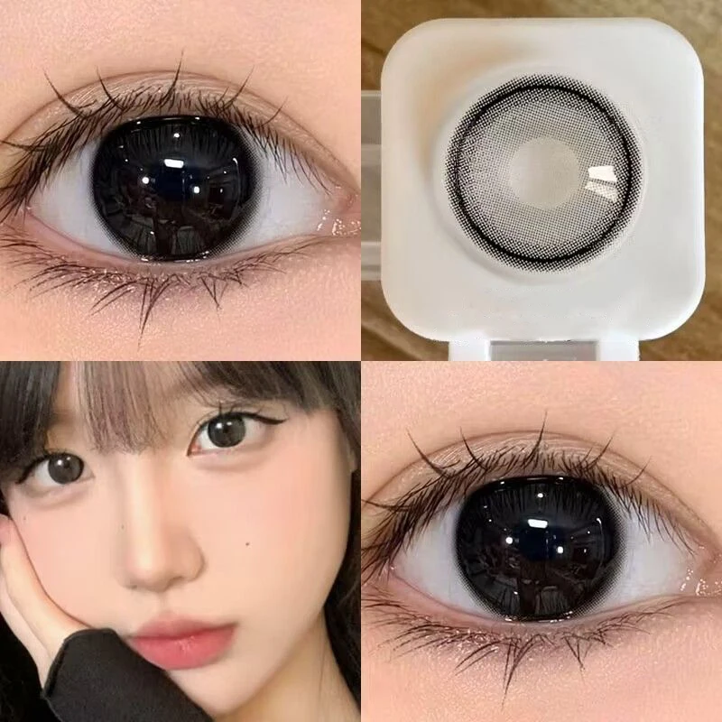 JeweLens Blue Cosmetic Contact Lenses with Black Pupil - 6-Month Wear, 1 Pair