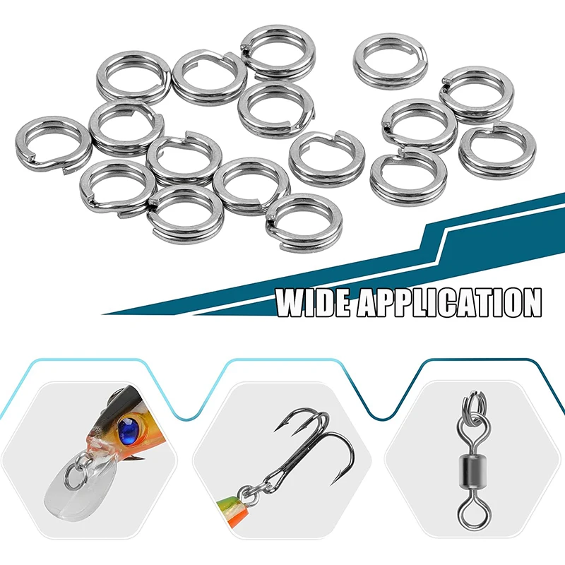 Fishing Split Rings 5 Sizes High Strength Large Tensile Force Fishing Loop Lure Connector 200/250PCS