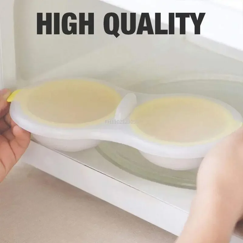 Draining Egg Boiler Food Grade Cookware Cup Egg Poacher Kitchen Steamed Egg Set Microwave Double Layer Cooking Tools