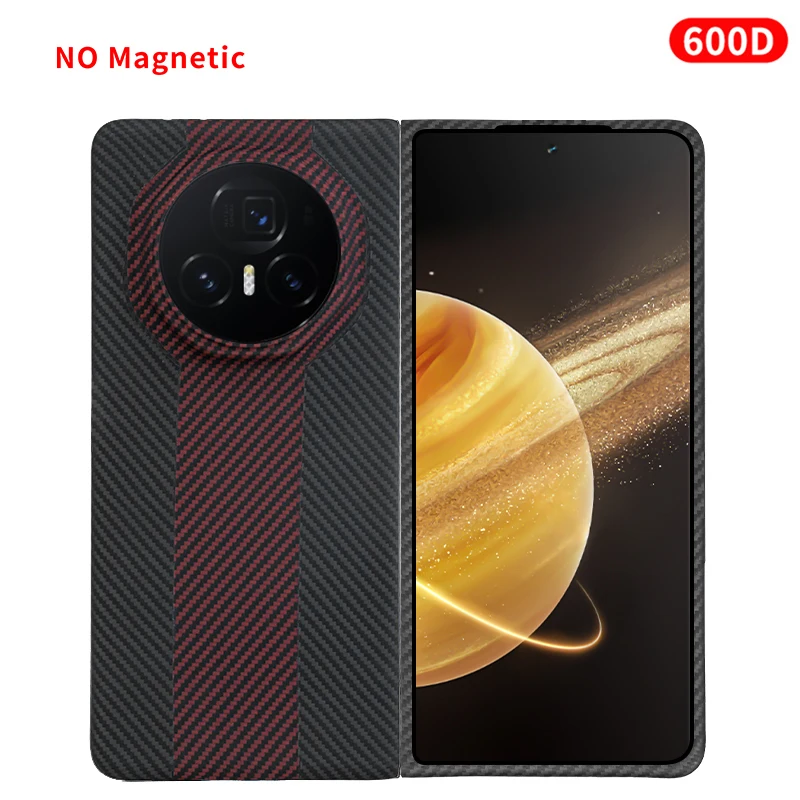 Carbon Fiber Aramid Magnetic Case - Sleek Kevlar Fabric in Black and Red