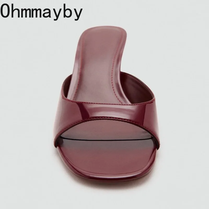 2026 New Summer Open Toe Women Slippers Concise Slip On Thick Heel Dress Shoes Outdoor Vacation Slides Shoes 4