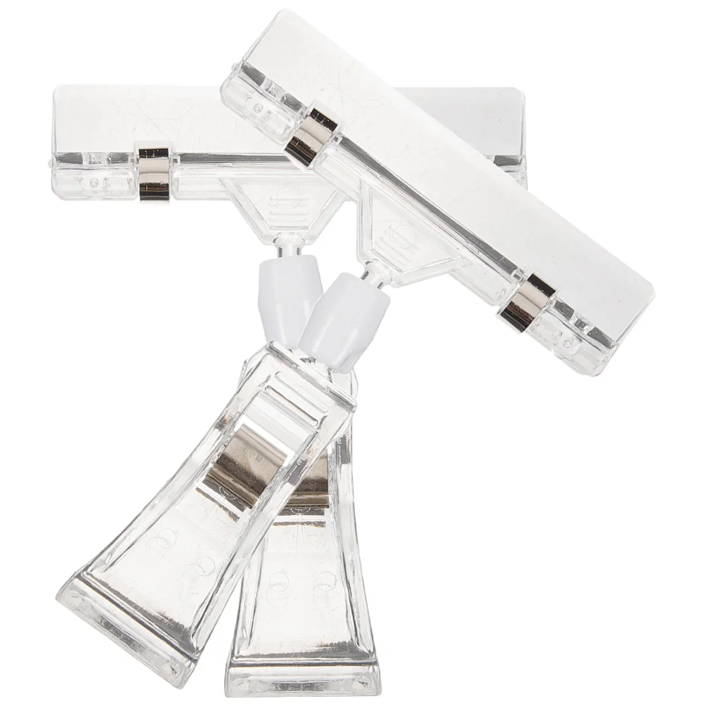

Clear Sign Clips Plastic Merchandise Rotatable Pops Clip Sign Holder Stand Swivel Price Clips Tag Clothing Rack Signs Display