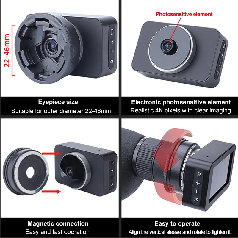 4K Telescope Eyepiece Camera for Astronomy 3 Inch Color Display Electronic Eyepi