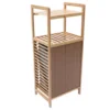 Fabric Bamboo Bathroom Laundry Hamper Cabinet Tilt Out Basket Storage W/2-Tier Shelf 6