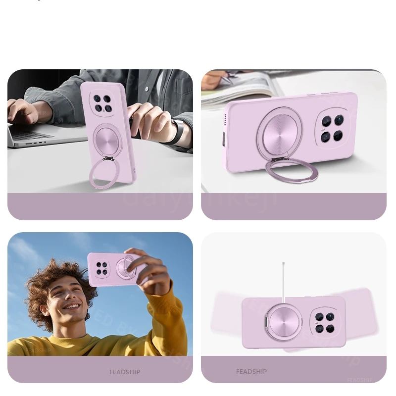 Silicone Protective Phone Case with Magnetic Holder and Screen Film