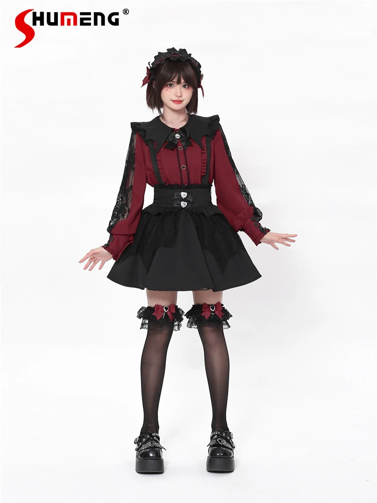Original Cute Halloween Series Lace Bow Stockings Female 2023 Fall New Japanese Style Harajuku Kawai Tube Socks for Women