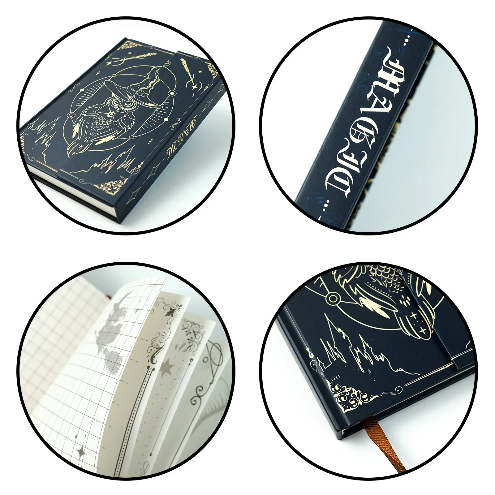 98 Page Magic Owl Hardcover Patterned Notebooks, Intage Creative Hand Books, Office Meeting Records That Can Be Carried with You