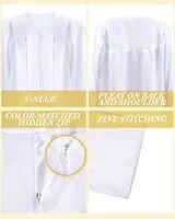 Wholesale Unisex Matte Choir Robes for Church White Baptism Graduation Gown Confirmation Pulpit Judge Costume Adults 2