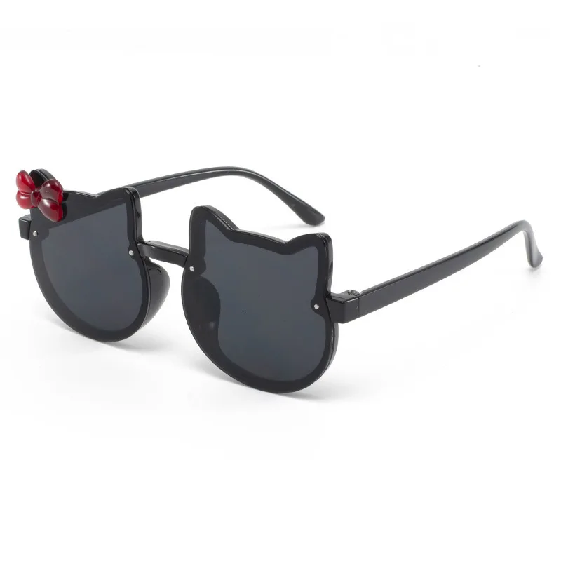 Gradient UV Resistant Sunglasses for Girls with Cute Cartoon Design