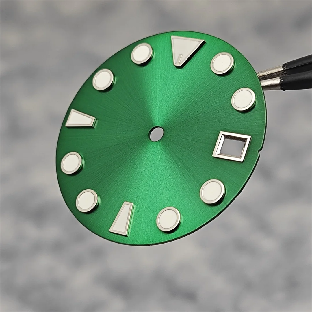 New NH35 Dial Green Luminous Watch Face Matte Texture Dial NH35/ NH36 Mechanical Movement Watch Accessories Repair Parts