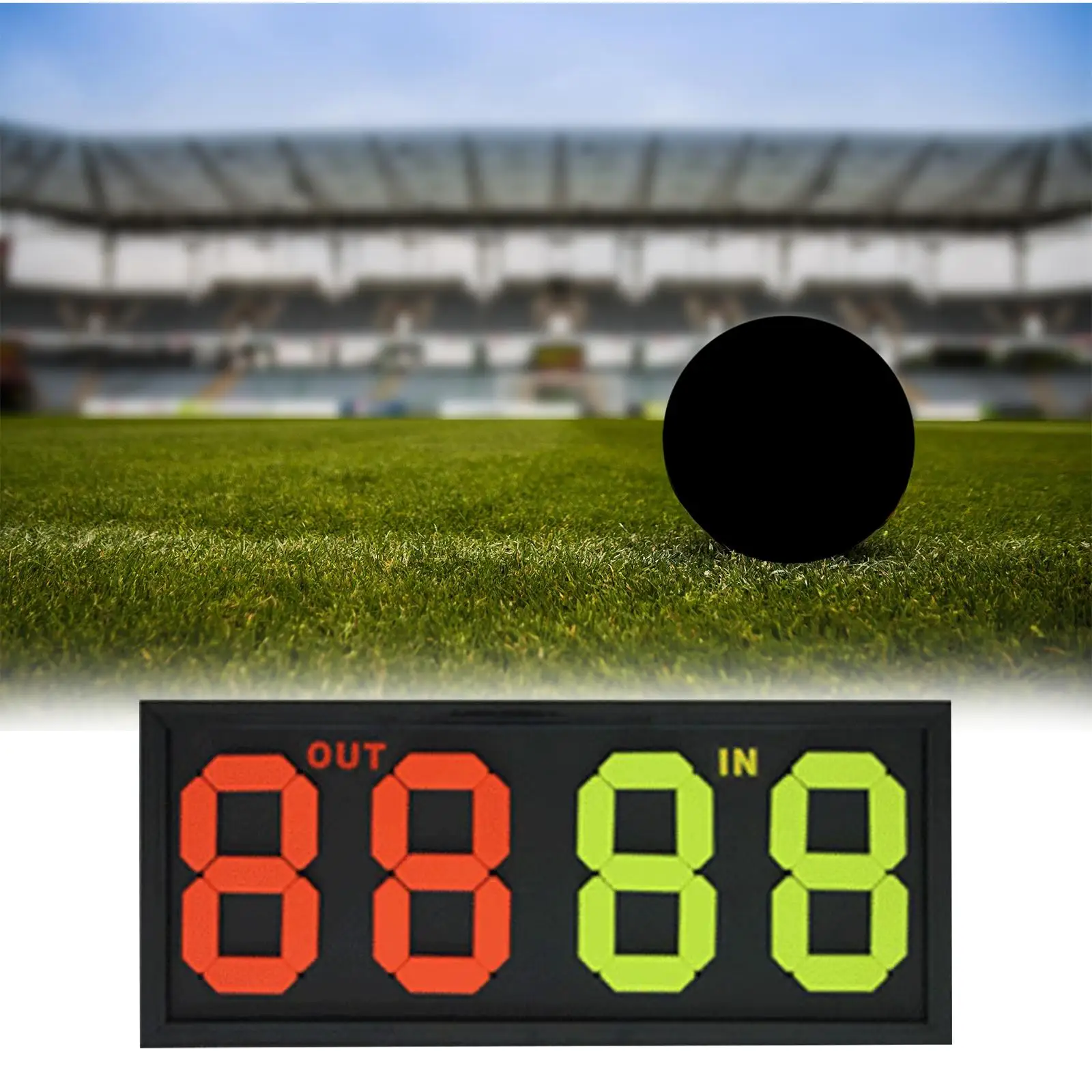 Football Soccer Manual Substitution Board Card 4 digits for Basketball Game Manually Fliping Numbers Doublesided Display Durable