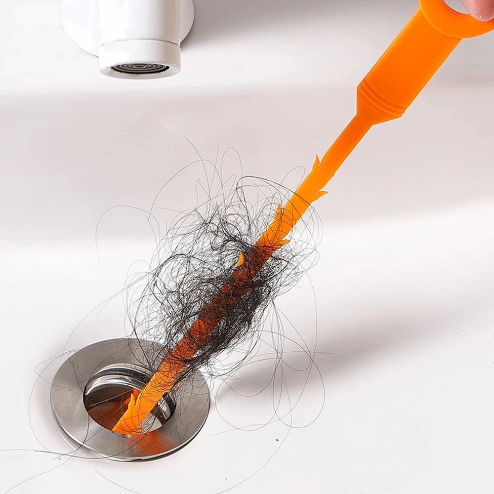 

Bathroom Hair Sewer Cleaning Brush Kitchen Sink Tub Toilet Dredge Pipe Snake Brush Tools Creative Bathroom Kitchen Accessories