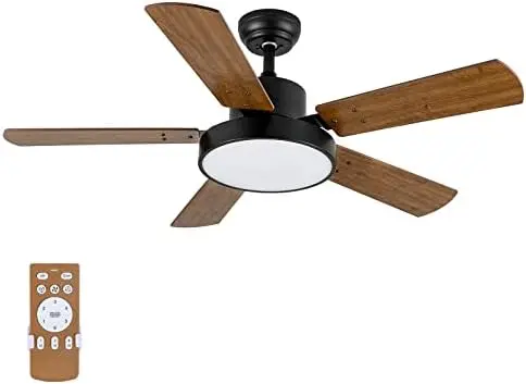 40-inch Ceiling Fan with LED Light and Remote Control, 6-Speed Modes, 2 Rotating Modes, Timer