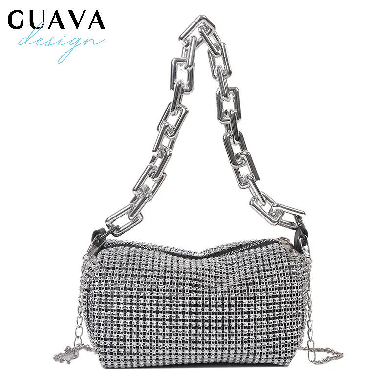 Shiny Diamond Design Small Crossbody Messenger Bags for Women 2025 Summer Trend Luxury Fashion Travel Shoulder Handbags Purses