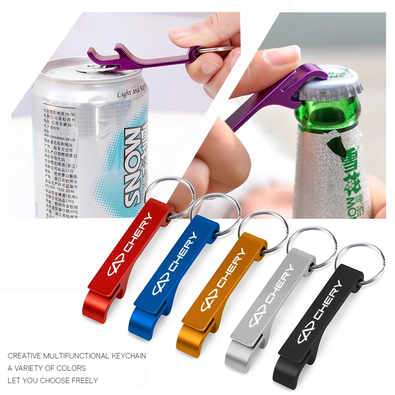 Car Emblem Beer Bottle Opener Portachiavi Portachiavi In Metallo Ciondolo Per Chery Tiggo 5 2 3 7 Pro 8 5X Iq Qq Fulwin Face Arrizo A1 A3 A5