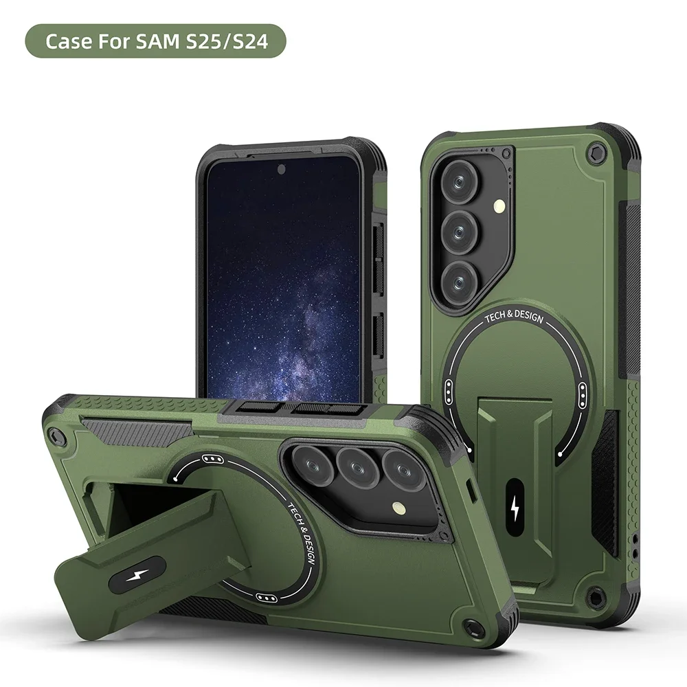 Magnetic Wireless Charging Case with Holder and Anti-Fall Protection