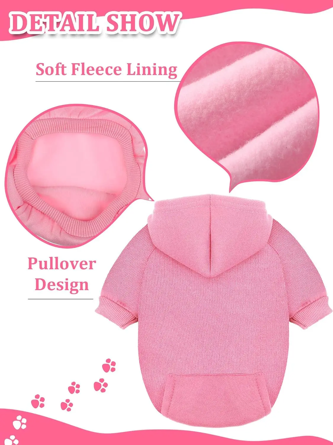 Pet Clothes Dog Hoodies Solid Color Sweatshirt Pocket Pullover Coat Spring Autumn for Small Dogs Puppy Cat