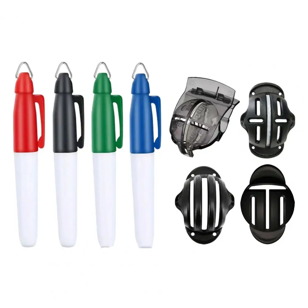 Golf Ball Alignment Tool High Precision Golf Ball Marker Stencil Kit with Line Marker Pens Set of 1 for Putting