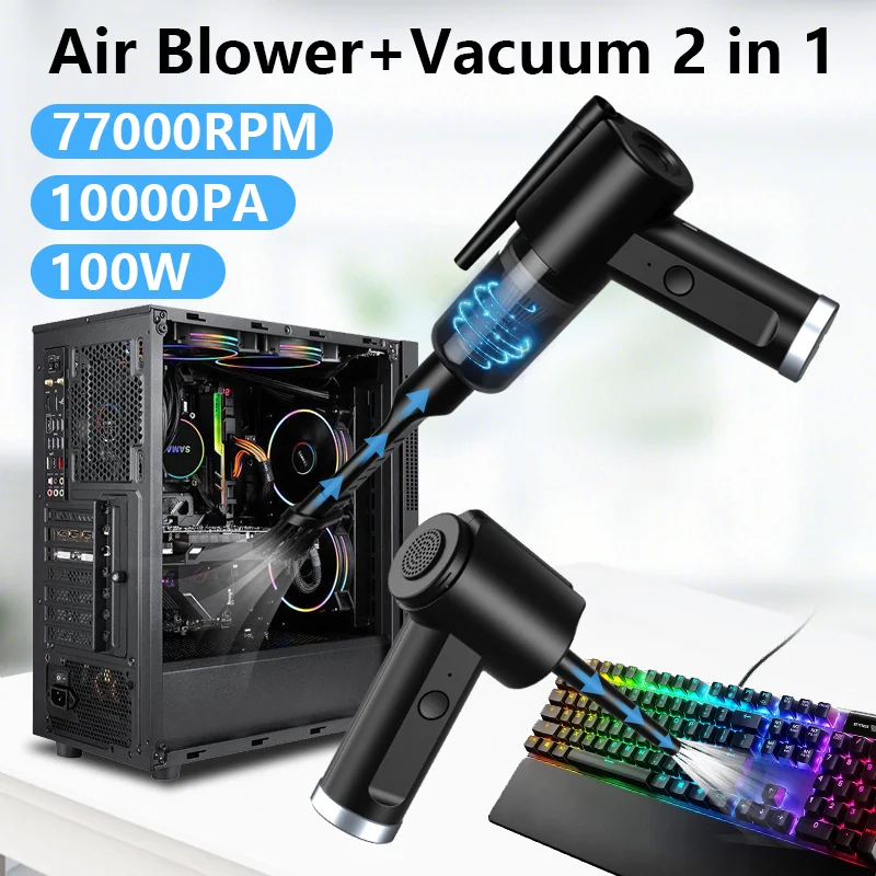 Computer Cleaner Compressed Air Duster,Handheld Electric Air Can,Cordless Blower Computer Cleaning Kit for Car,Home,Office