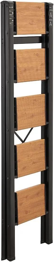 سلم Pro7 قابل للطي بخمسة خطوات - بني - مقعد متدرج...