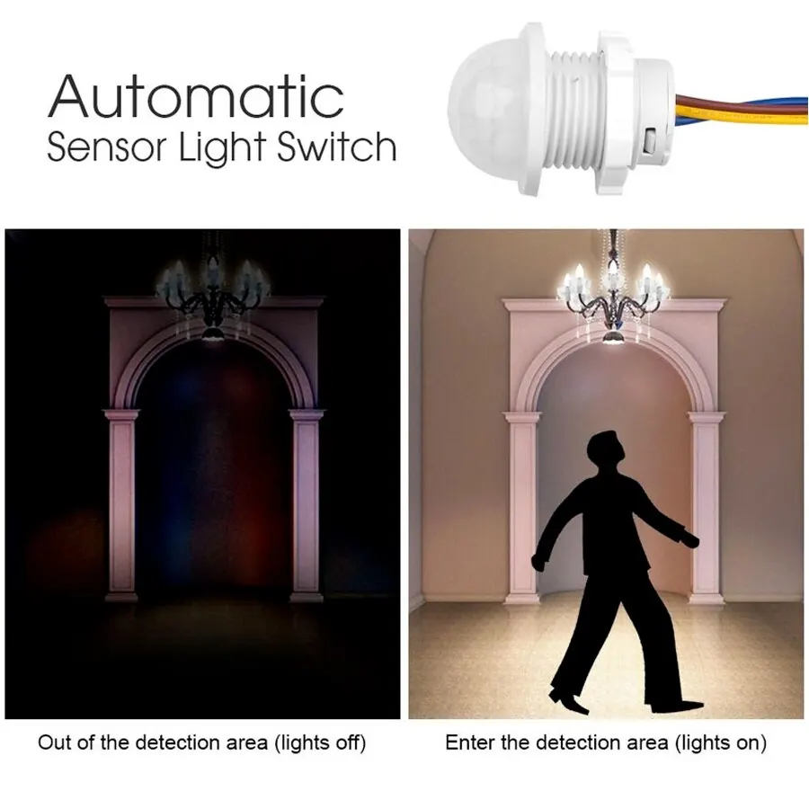Light Motion Sensor Switch AC 220V 110V PIR Movement Detector Automatic 30s Delay For Lamp Presence Sensor Hallway Aisles Garage motion sensor human presence sensor motion detector light sensor switch