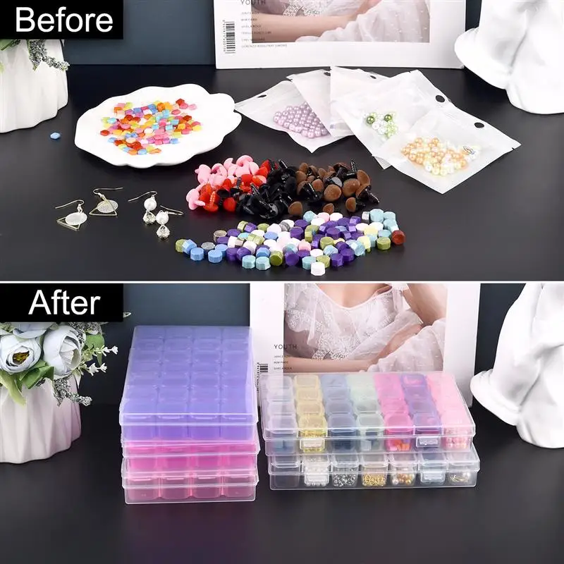 28Girds Adjustable Plastic Storage Box Storage Box Case for jewelry Diamond Embroidery Craft Bead Pill Holder Tool