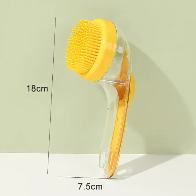 Long Handle Dog Cleaning Brush Soft Silicone Pet Bathing Brush Pet Grooming Comb for Cats Dogs Cat Massage Brush Pet Supplies 6