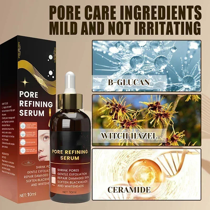 Facial Serum Pore Shrink Remove Blackheads Acne Acidity Oil Control Repair Essence Moisturizing Nourish Pores Firming