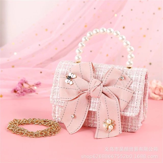 New Fashion Mini Korean Handbags Kids Purses Bow-knot Crossbody Cute Pearl  Hand Bags Tote Little Girl Small Party Coin Pouch - Shoulder Bags -  AliExpress