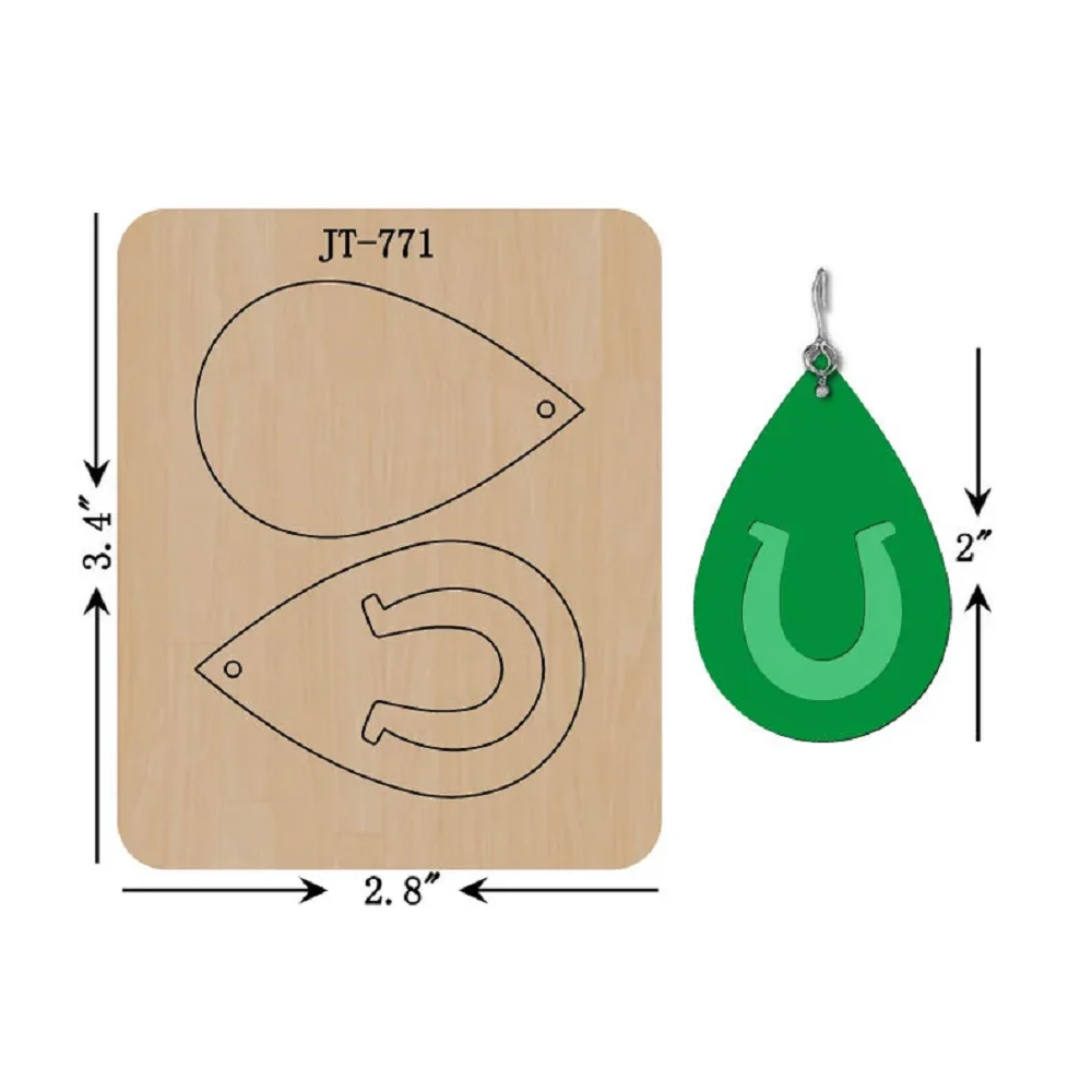 

Деревянный высекальный пресс для кожаных серег DIY, высечка, форма для ножей, подходящая для большой дробилки, принадлежности для украшения