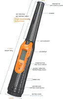 LCD Display Fully Waterproof Pinpoint Metal Detector 360° Search Pinpointing Finder Probe Treasure Hunting Contain 9V batteries 2