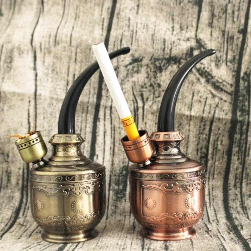 

Acrylic Water dual-purpose pipe retro large cigarette filter Portable Tobacco Pipe Removable to Clean Healthy Hookah mouthpieces