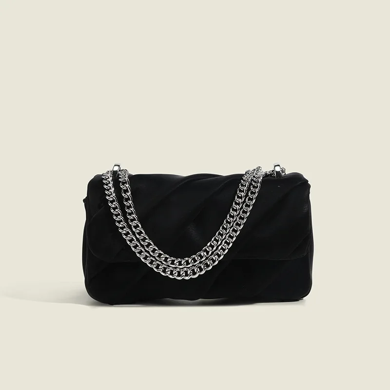 Fashion Chain Small Crossbody Bag for Women Soft Leather Shoulder Bag Design Diamond Lattice Handbag Square Messenger Bags