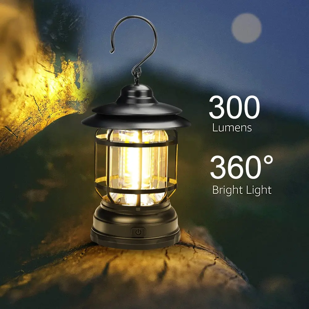 Camping Light LED Lantern 2Lighting Modes COB Battery Powered For Hiking Camping Emergency Home Power Outages Indoor Outdoor