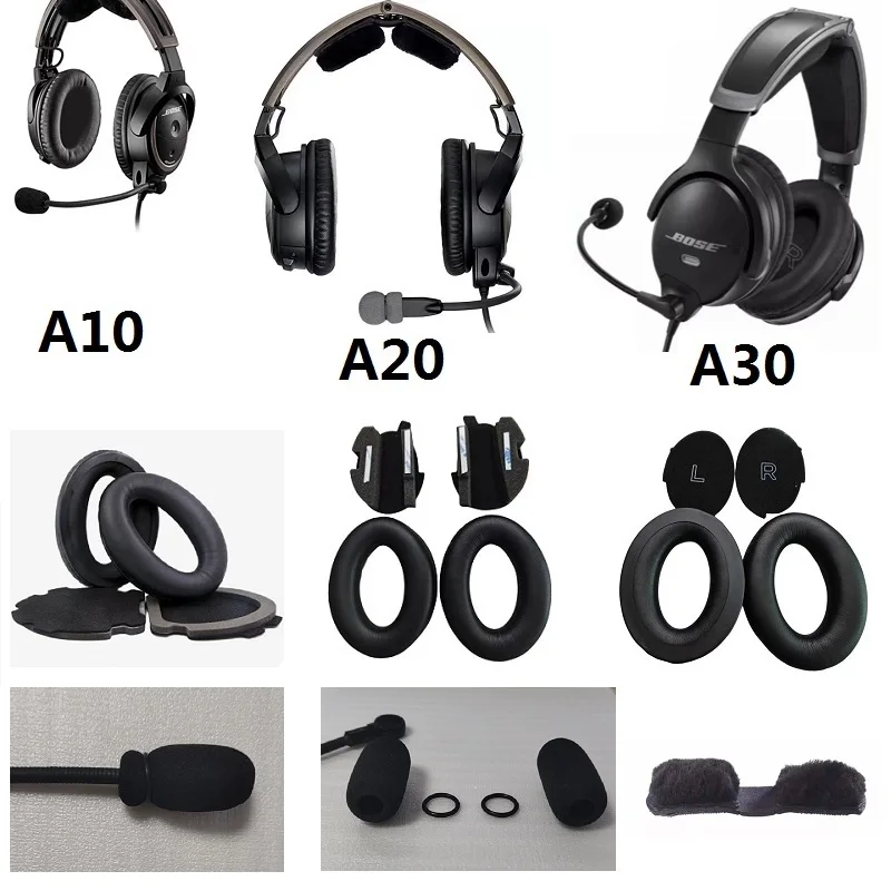 Ohrpolster für Bose A10 A20 A30 Aviation Headset Ersatz hochwertige Ohrenschützer Ohrpolster Ohrabdeckungen Mikrofonschaum
