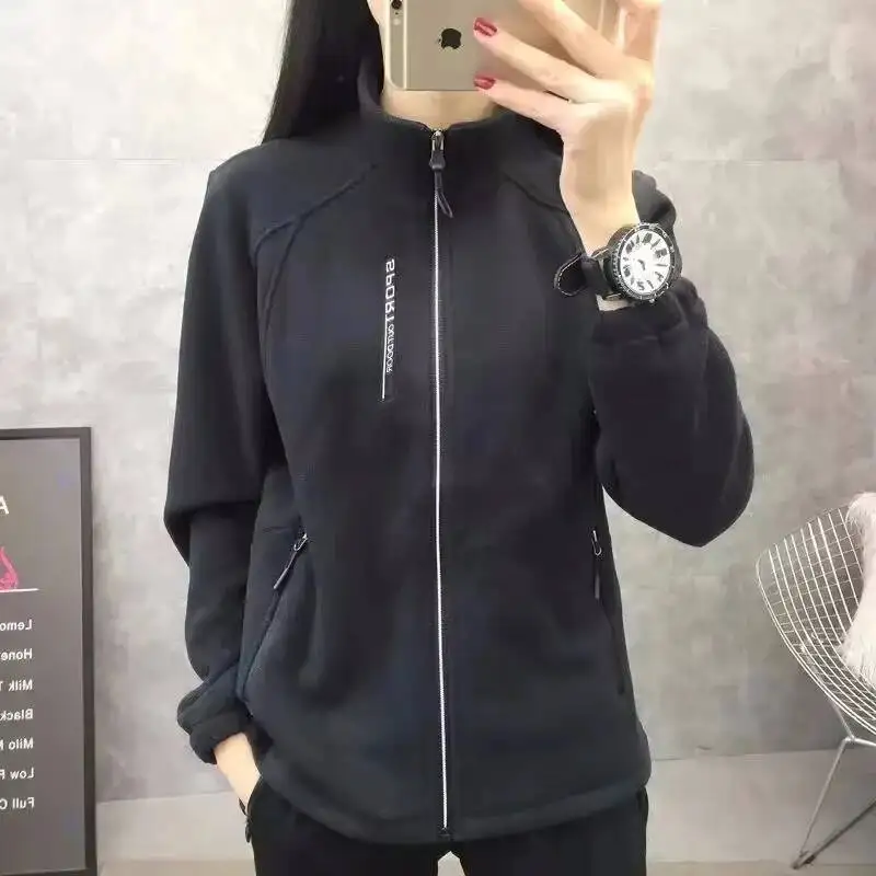 Women's Plus Size Fleece Coat - Warm Casual Outdoor Jacket